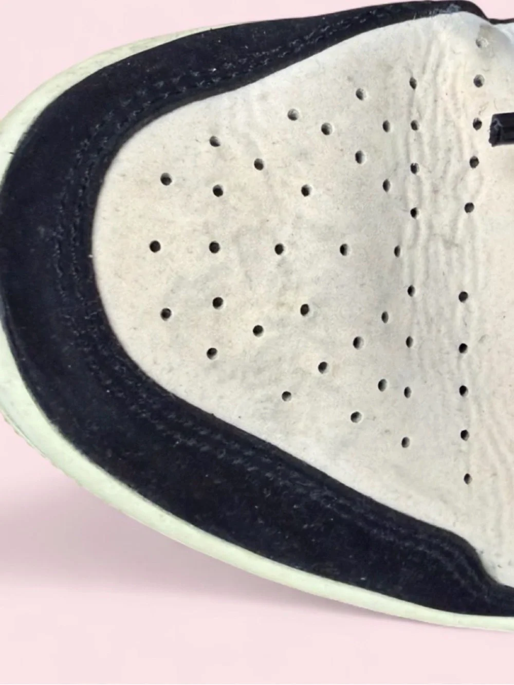 Nike Light Pink and Black Low-Top Air Jordan Sneakers